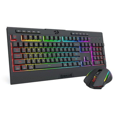 Redragon S151 Combo, K525 Wireless Gaming Keyboard + M616 10000 DPI Mouse | 4 On-the-Fly Combos, No Software Needed, 0-Delay Tri-Mode, 6-Button Precision Control, Shared Dongle, On-Board CPI Mice - color: S151 BK PRO