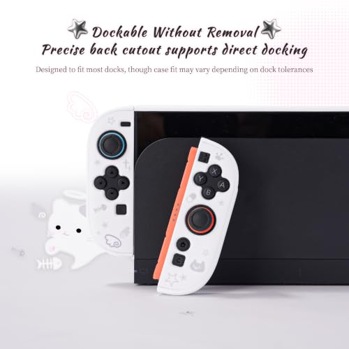 GeekShare Slim Protective Case Compatible with Switch 2 (2025), Anti-Scratche and Shock-Absorption Dockable Hard Shell for Switch 2 Game Console - Angel Descended - color: Star Angel Cat