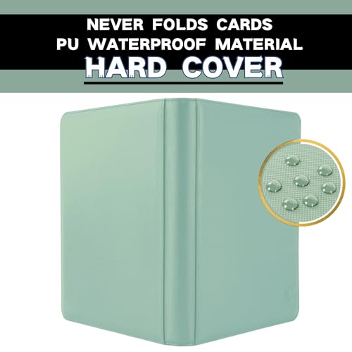 1000+ Pockets Trading Card Binder, 16-Pocket Card Ablum Compatible with MTG,Sports Cards & Other Standard Size Trading Cards (Light Green) - color: Light Green