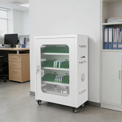 Rechargeable Mobile Phone Charging Cabinet,50 Slots Cell Phones Charging Station Portable Cellphone Charging Cart with Combination Lock, for Students and Employees, Tourists - size: 50-Slots