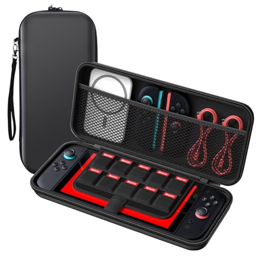 lyfLux Complete with Switch 2 Carrying Case Travel Kit – Hard Shell Case, Screen Protectors, Console & Joypad Covers, Stand & Thumb Grips – Full Accessories Set for Switch 2 Only