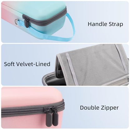 FIWWAT Carrying Case for Nintendo Switch 2 2025, 12 Game Card Slots, Large Capacity Hard Travel Protective Case for Switch 2 Console Accessories Pro Controller, Dock, Pink&Blue - color: Pink-Blue Gradient