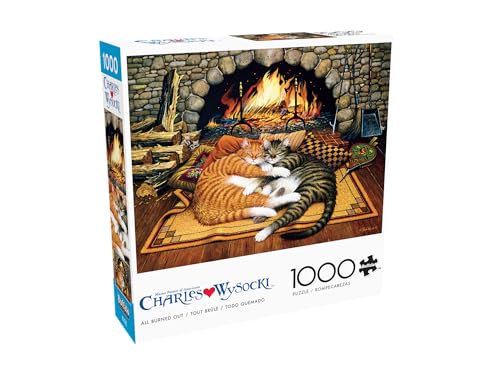 Buffalo Games - Charles Wysocki All Burned - 1000 Piece Puzzle for Adults | Art by Charles Wysocki, Frameable Art, Made in USA, Recycled Board, Includes Poster, Challenging, intermediate to expert - color: All Burned Out