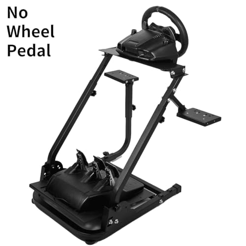 Anman racing simulator cockpit Steering Wheel Stand with Double Gear Shifter Mount Fit for Logitech G25 G27 G29 G920 G923,Foldable Gaming Cockpit Stand,without Pedal and Steering Wheel