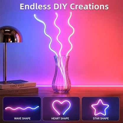 segrass 66ft RGB LED neon Rope Lights LED neon Strip Lights Waterproof Flexible Neon LED Strip Lights,Led Lights for Bedroom - size: 66FT
