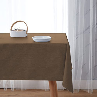 NLMUVW Chocolate Square Vinyl Tablecloth, Heavy Duty PVC Table Cloth Waterproof Wipe Clean Table Cover for Kitchen Dining Picnic, 48 x 48 inch - color: Chocolate, size: 48" x 48" (Square)