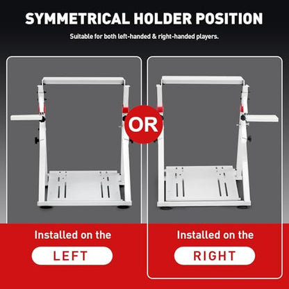 GTPLAYER Sim Racing Wheel Stand Simulator Cockpit Wheel Stand Steering Shifter Mount Fit for Logitech G25 G27 G29 G920 G923 Thrustmaster T330TS Gaming Stand Wheel Pedals NOT Included (White) - color: White