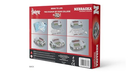 Pro-Lion 3D Jigsaw Puzzle of Nebraska Memorial Stadium – 162 Pieces | Nebraska Huskers College Football Model | NCAA Football Stadium Building Kit | Creative Gift for Men, Boys & Kids Aged 8+ - style: Nebraska Huskers