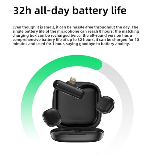 Wireless Microphone Lavalier for iPhone/Android PC with AI Noise Cancellation, Gaming Mic, Phone Mic, Interview Microphone of 48kHz/24bit Studio Sound - (Apple) - color: Apple