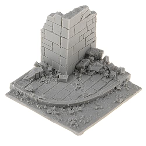 Almencla 1/35 Scale City Ruins Resin Model Kit Unpainted, 6x5.5x5cm Terrain for War Game Scenery and Sand Table Layout