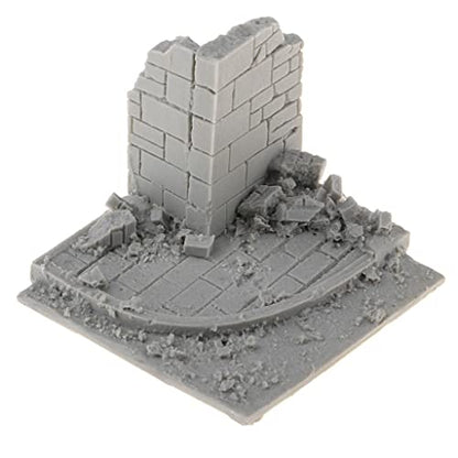 Almencla 1/35 Scale City Ruins Resin Model Kit Unpainted, 6x5.5x5cm Terrain for War Game Scenery and Sand Table Layout