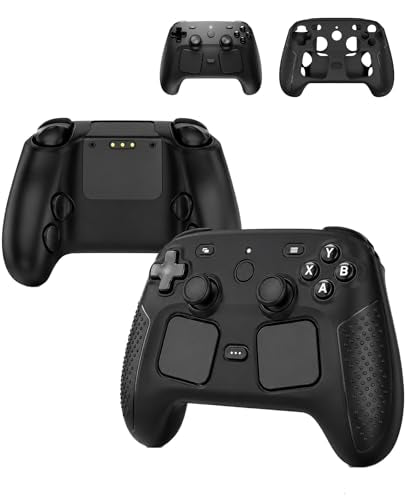 for Steam Controller 2 Case,Premium Silicone Protective Skin Cover, Non-Slip Grip Shockproof Anti-Scratch Full Body Sleeve for Controller 2 Gamepad,Black