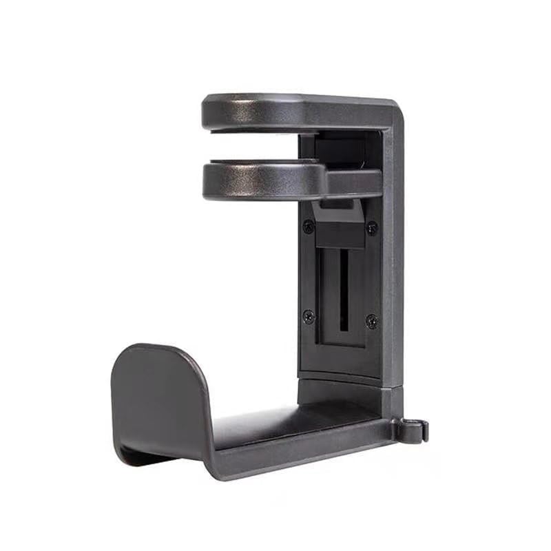 1 pcs Adjustable Headset Hook, Desk Mount Hanger with 360 Degree Swivel Arm and Cable Organizer, Under Desk Earphone Rack for Gaming Workspace, Black