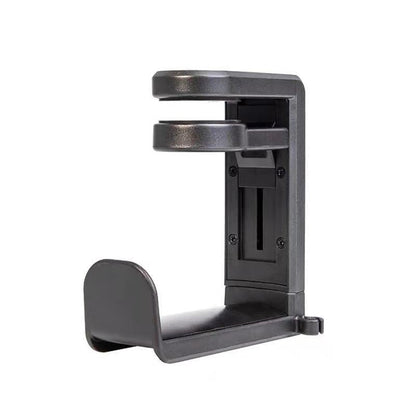 1 pcs Adjustable Headset Hook, Desk Mount Hanger with 360 Degree Swivel Arm and Cable Organizer, Under Desk Earphone Rack for Gaming Workspace, Black