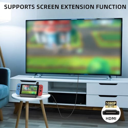 ZMBESUP Switch Dock Station with One-Key Card Switching, 4 Game Card Slots, Cooling Fan, 1080P HDMI Output, Type-C Power Input for Switch/Switch OLED, Portable TV Docking Station