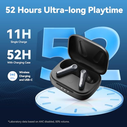 EarFun Air Pro 4 Adaptive Hybrid Noise Canceling Wireless Earbuds, Qualcomm Snapdragon Sound, aptX™ Lossless, 6 Mics AI CVC 8.0 Call, LDAC Hi-Res Audio, 52H Playtime, Bluetooth 5.4, in-Ear Detection | Qualcomm Snapdragon Sound, aptX Lossless, LDAC Hi-Res