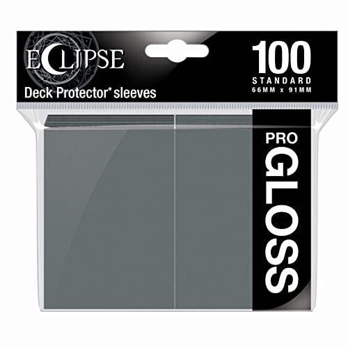 Ultra Pro Eclipse Gloss Standard Sleeves, 100 Pack - Smoke Grey, Polypropylene (PP), Ideal for Tournament Use - color: Smoke Grey