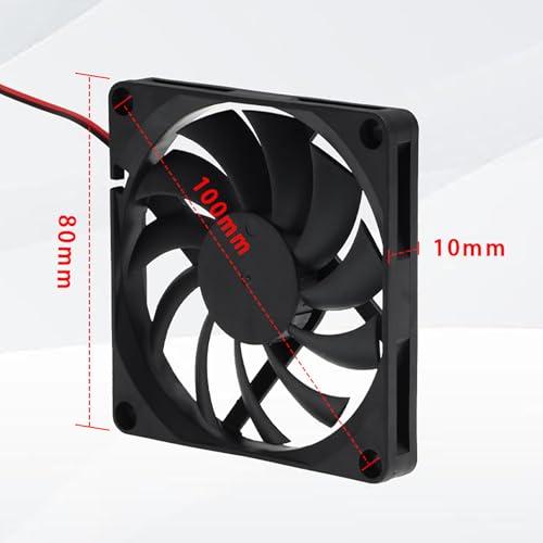 80mm Slient Fan 5V 2Pin 2Wire Hydraulic Bearing FDCB8010H05 80mm x 10mm Mini Computer Case Cooler for Raspberry Pi, Intel NUC, 8010 8CM Powerful Cooling Fans for Handheld Game Console Fish Tank