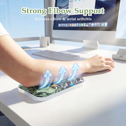 Ospelelf Desk Elbow Rest Pad, Gel Arm Rest for Keyboard and Mouse, Bushes | Ergonomic Wrist Support for Computer Typing Pain Relief, Cool-touch, Heat Resistant, Office Home Driving Gaming Use - style: Bushes