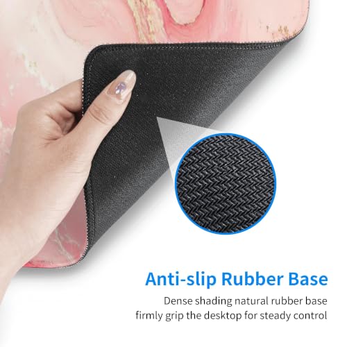 Pink Gold Marble Mouse Pad XL Large Mousepad Non Slip Rubber Base Desk Mat for Laptop Computer Gaming 31.5" X 12" - color: Pink Gold Marble