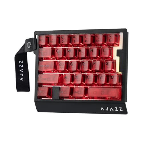MechLands AJAZZ AK029 One Handed Gaming Keyboard, 8Khz Polling, 29 Keys Rapid Fast Wired Keyboard, SOCD & DKS, Magnetic Switch, Adjustable Actuation, RGB Backlits, Aluminum Plate (Red Transparent) - color: Red Transparent