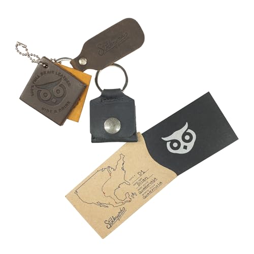 Rustic Leather Switch Cartridge Game Keychain/SD Card/Guitar Pick Holder Handmade by Hide & Drink (Charcoal Black) - color: Charcoal Black