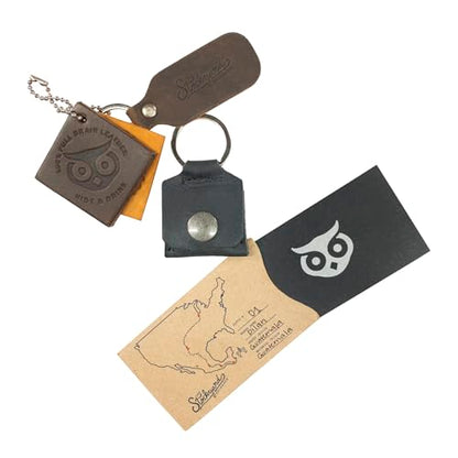 Rustic Leather Switch Cartridge Game Keychain/SD Card/Guitar Pick Holder Handmade by Hide & Drink (Charcoal Black) - color: Charcoal Black