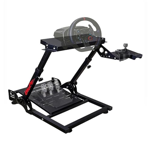 QVWZD Sim Racing Wheel Stand-Pre-assembled & Foldable Steering Frame | Adjustable,Sturdy Construction , Fit For Logitech G920, G923, Thrustmaster T300, T500 and other devices, XBOX, PS and PC