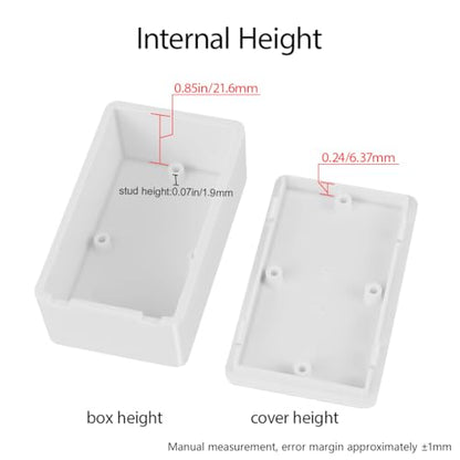 LeMotech Project Box 10 Pieces ABS Plastic Electrical Project Case Small Junction Box for Electronics White 2.40 x 1.41 x 0.98 inch (61 x 36 x 25 mm) - color: 10 pieces, size: 2.40"x 1.41"x 0.98"