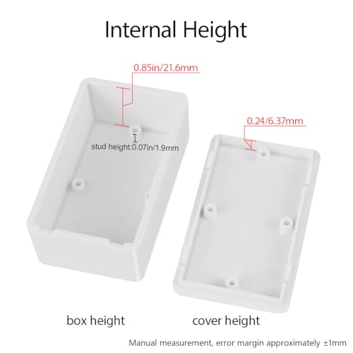 LeMotech Project Box 5 Pieces ABS Plastic Electrical Project Case Small Junction Box for Electronics White 2.40 x 1.41 x 0.98 inch (61 x 36 x 25 mm) - color: 5 pieces, size: 2.40"x 1.41"x 0.98"