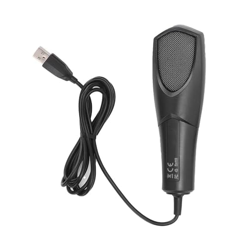 Tbest Gaming USB Microphone RGB Condenser Computer Mic with Tripod Stand for PC Laptop Streaming Podcasting Recording Black ABS