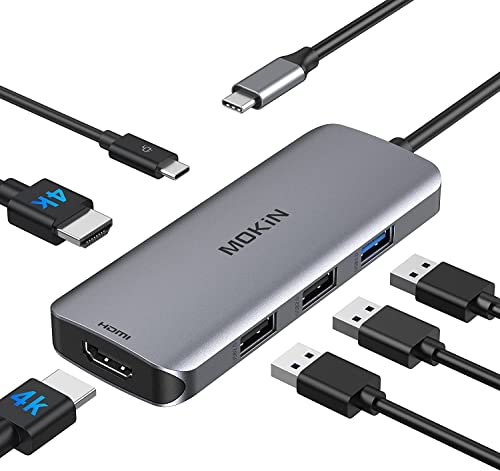 MOKiN USB C Docking Station Dual Monitor 2 HDMI for Dell/Lenovo/HP Laptop | USB C Hub 2 Monitors Dual HDMI 4K@60HZ, 2 HDMI, USB A 3.1/2*USB A 2.0/USB C Charging Port
