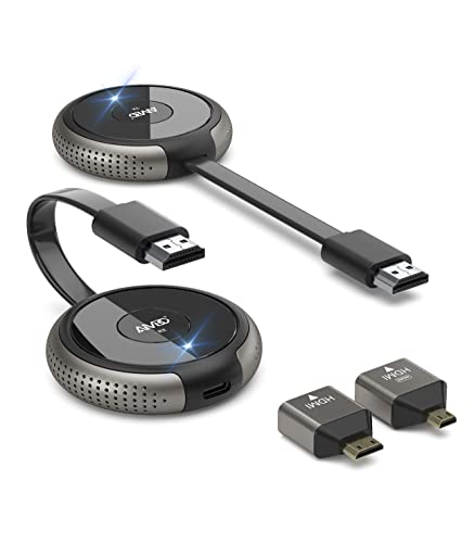 TIMBOOTECH Wireless HDMI Transmitter and Receiver 4K, Casting Media Video/Audio/File HDMI Wireless Extender 5G Kit for Laptop, Camera, Cable Box, Netfix, PS5, Phone to Monitor, Projector, HDTV 165FT - color: Gray