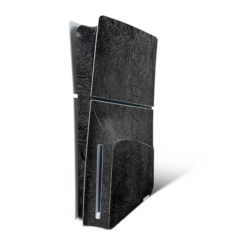 MightySkins Skin Compatible with Playstation 5 Slim Disk Edition Console Only - Black Leather | Protective, Durable, and Unique Vinyl Decal wrap Cover | Easy to Apply | Made in The USA - color: Black Leather, size: Playstation 5 Slim Disk Edition Console