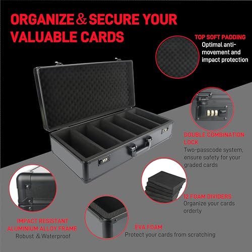 NEW 6 Row 250+ Graded Card Case Psa Graded Card Storage Box Psa Slab Case for Graded Cards Cases for Sports Cards Storage