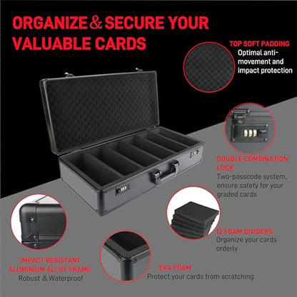 NEW 6 Row 250+ Graded Card Case Psa Graded Card Storage Box Psa Slab Case for Graded Cards Cases for Sports Cards Storage