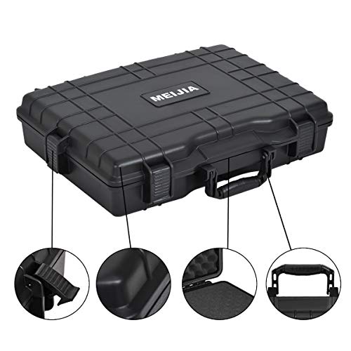 MEIJIA Waterproof Hard Camera Case,Hard Laptop Case,Hard Case with Customized Fit Foam Included, Elegant Black,Fit for computers,camera,lens(Black, 21.62"X17.25"X4.87") - size: 21.62"X17.25"X4.87"