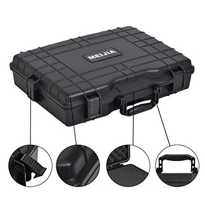 MEIJIA Waterproof Hard Camera Case,Hard Laptop Case,Hard Case with Customized Fit Foam Included, Elegant Black,Fit for computers,camera,lens(Black, 21.62"X17.25"X4.87") - size: 21.62"X17.25"X4.87"