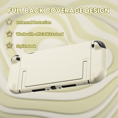PlayVital Protective Case for Nintendo Switch 2 - Cute Dockable Hard Case Shell for Switch 2 with Thumb Grip & Sticker & Button Caps, Anti-Scratch & Shockproof Cover Skin - Antique Yellow - color: Antique Yellow