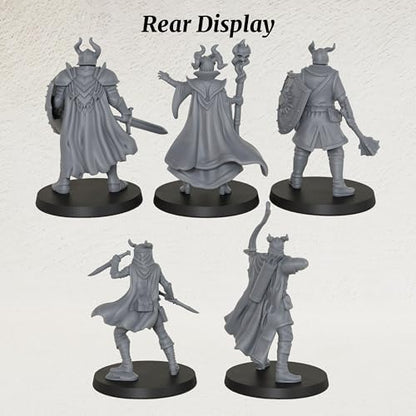 AUSPDICE Fantasy Human Miniatures28mm Dungeon Masters RPG Gift AS1002 | Unpainted Tabletop RPG Miniature Game Figures Set of 5pcs 1:56 Scale Minis Figurine Pack Great