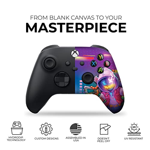 DreamController Neonabyss Custom X-box Controller Wireless compatible with X-box One/Series X/S Proudly Customized in USA with Permanent HYDRO-DIP Printing(NOT JUST A SKIN) (MODDED) - color: Neonabyss, size: Modded - Front & Back Print