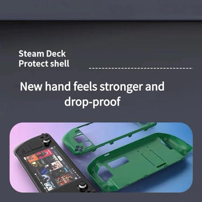 Steam Deck Protective Case with Kickstand Full Coverage Fingerprint Proof Cover for Hands-Free Gaming and Protection