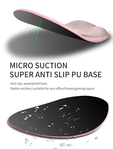 Palm-Rest and Wrist-Hugging Mouse Pad Wrist Rest, Ergonomic Wrist Support with Curve Fitting Cushioned Memory Foam for Carpal Tunnel Pain Relief, 9.9 x 8.3 Inch,Pink Serenity - color: Pink Serenity