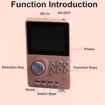 16 Bit Handheld Video Game Console for Kids Adults，2.8-inch Super Wide Lcb Preloaded 100 HD Handheld Game Console Seniors Electronic Game Player Birthday Present Xmas (Pink) - color: Pink