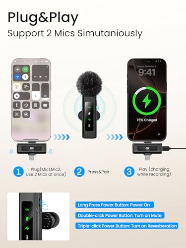 Content Creator Essentials,Vlogging Kit w/Mic R01 Pro Combo1 | for iPhone & Android,2TX+1RX Wireless Mic,Camera Mount Tripod & Remote,Hands-Free for Video Recording,YouTube TikTok Creation - style: Vlogging Kit-B
