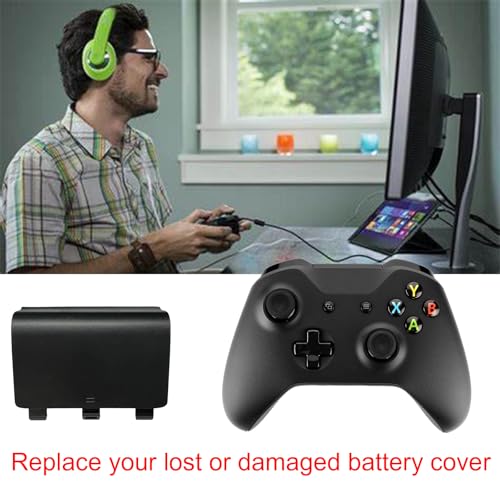 4 Pack One Controller Battery Back Cover for Xbox One, One S, One X Controller [NOT for Xbox SeriesS/X],Replacement Battery Back Shell Covers Compatible with Xbox One/One S/One X Controllers (Black) - color: Black