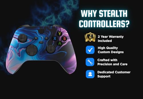Stealth Controllers Wireless Controller for Xbox Series S, Xbox Series X, Xbox One - Soft Touch Feel - Custom Series S/X Controller (Purple Swirl) - color: Purple Swirl