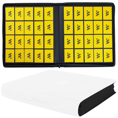 Card Binder 20 Pocket,Trading Card Binder Holds up to 2000 Cards with 50 Sleeves,Zipper Card Holder Album Compatible with TCG Card/Game Cards/Sports Card - color: White, size: 20 Pocket 2000