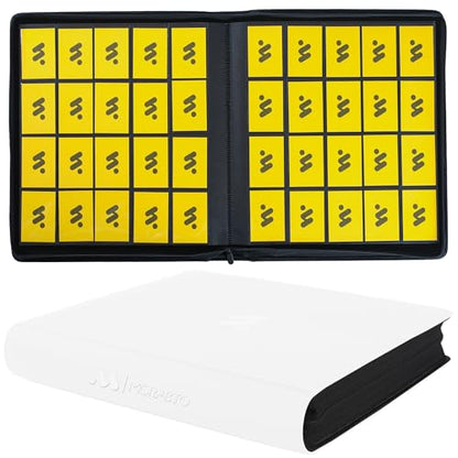 Card Binder 20 Pocket,Trading Card Binder Holds up to 2000 Cards with 50 Sleeves,Zipper Card Holder Album Compatible with TCG Card/Game Cards/Sports Card - color: White, size: 20 Pocket 2000