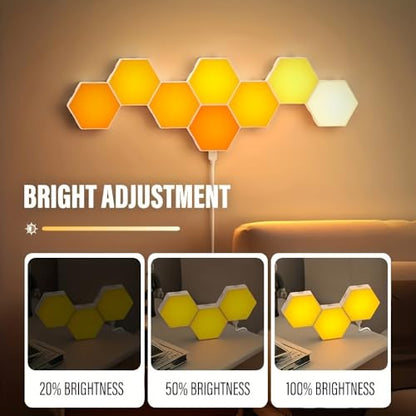 8 Pack Hexagon Light Panels - Smart RGB Hexagon LED Lights Wall Lights with APP & Remote Control Cool Music Sync Gaming Lights for Lving Room, Bedrooms, DIY Lovers, Gifts, Gaming Room, Kids